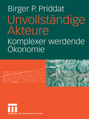 cover image of Unvollständige Akteure